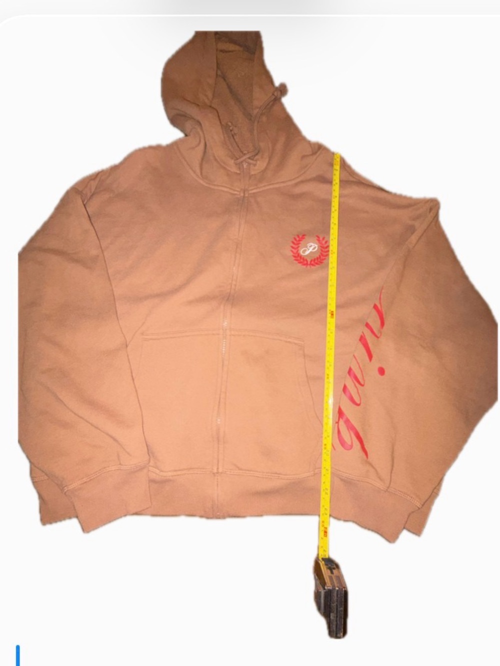 Victoria’s Secret PINK Oversized Hoodie Jogger Set Brown Red Logo XL/L - Picture 16 of 16